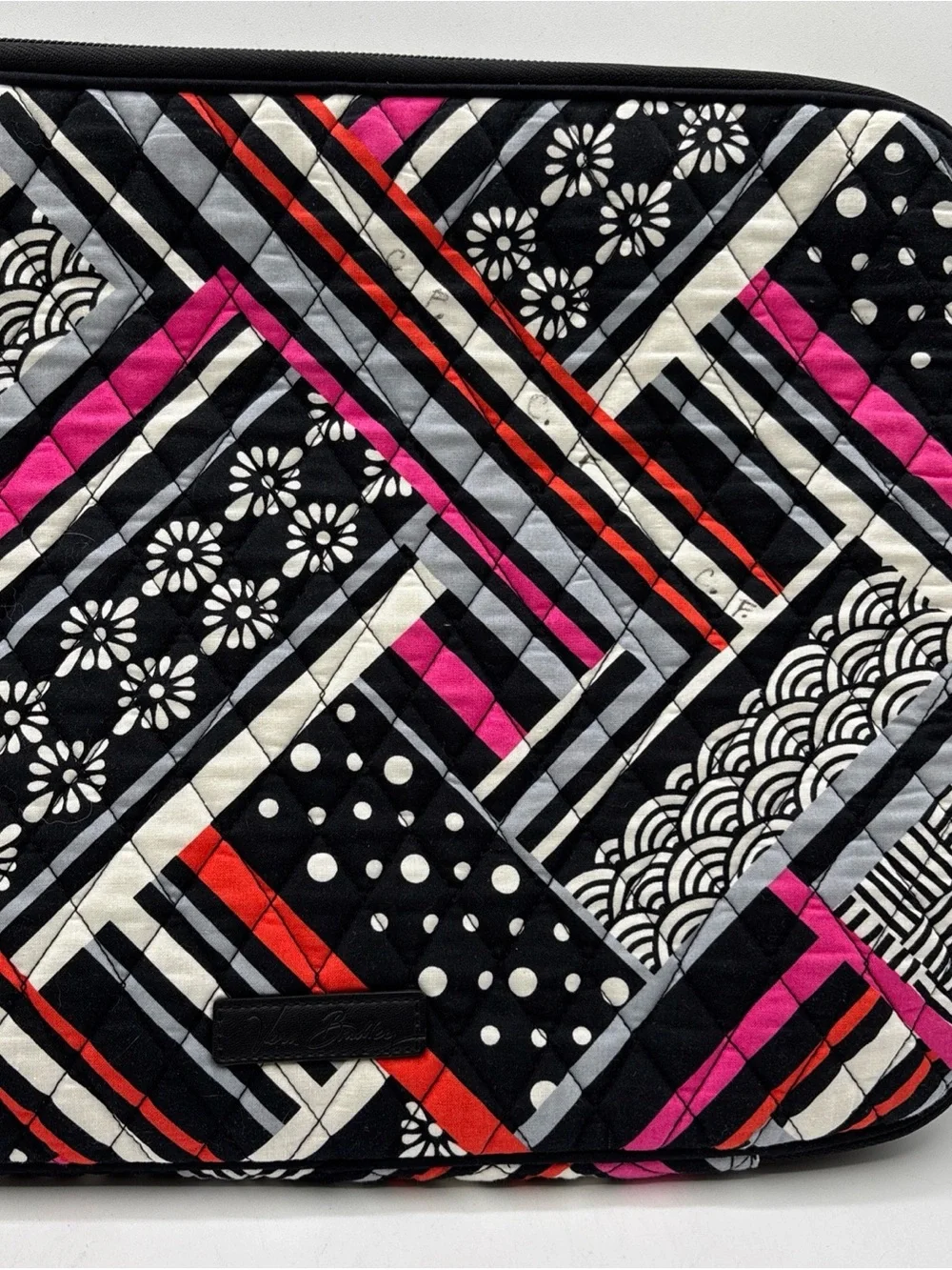 Vera Bradley Northern Stripes Black/Pink Women’s Quilted Laptop Bag